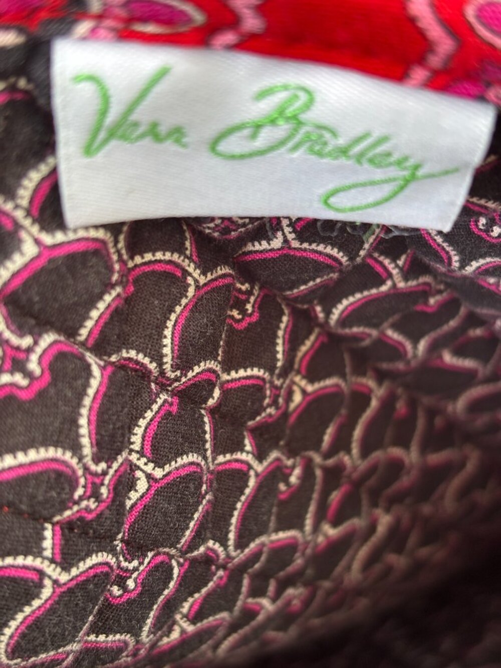 Vera Bradley Red Medallion Quilted Cotton Tote Bag | Like New - Picture 3 of 3